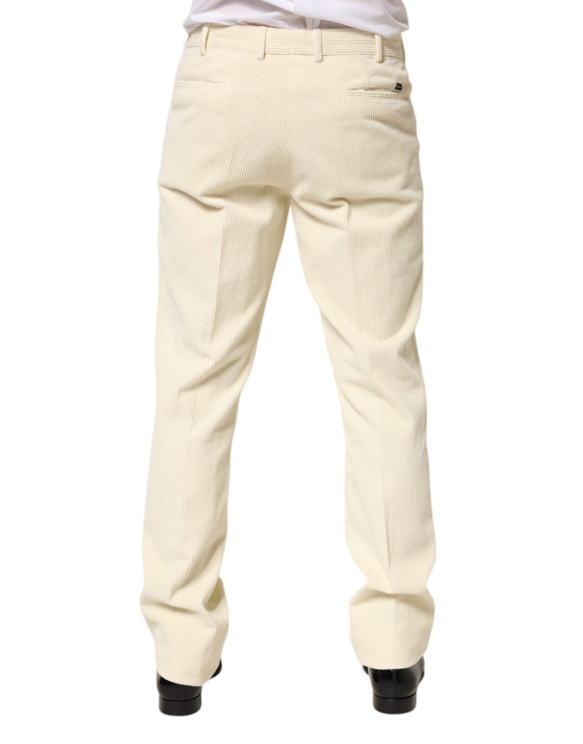 Burberry Beige Corduroy Cotton Straight Men Trouser Pants - Image 4