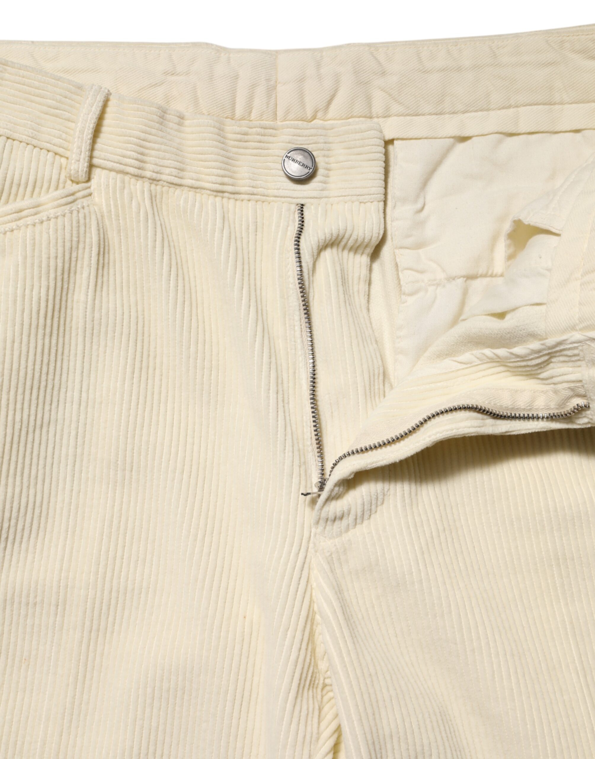Burberry Beige Corduroy Cotton Straight Men Trouser Pants - Image 5