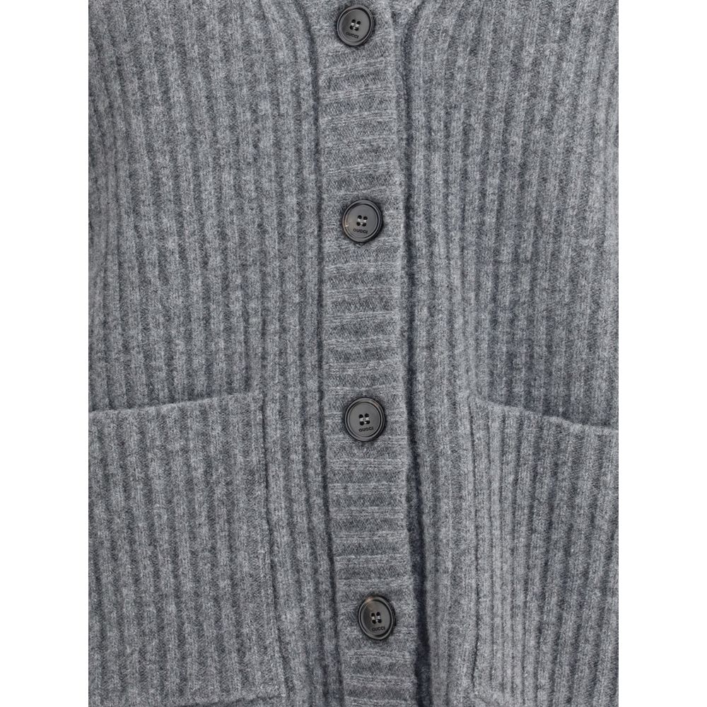 Gucci Gray Wool Cardigan - Image 3