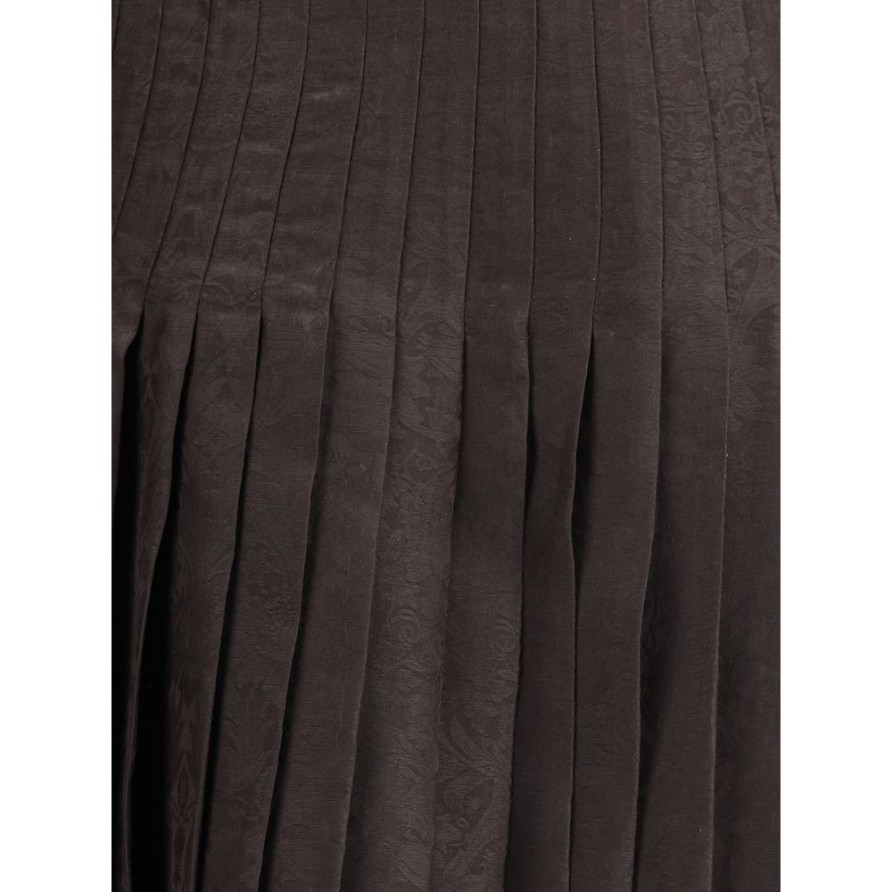 Burberry Brown Silk Midi Skirt - Image 3
