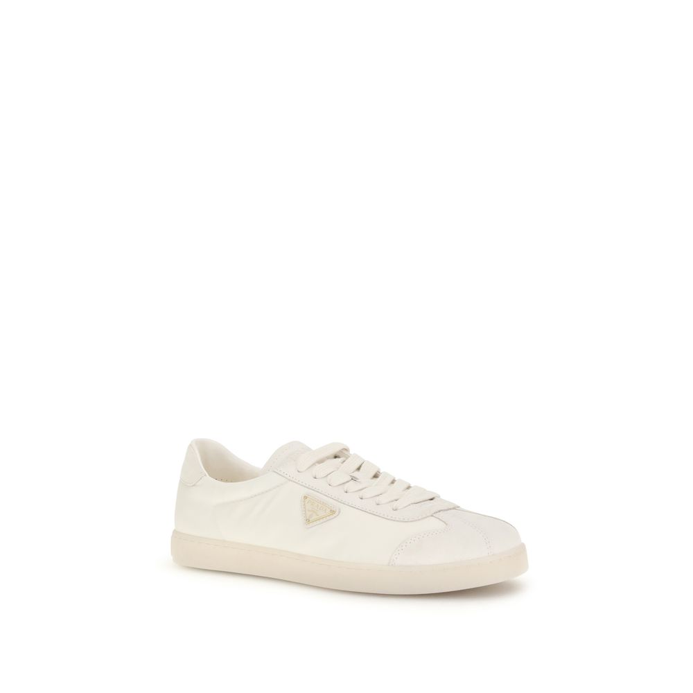 Prada Cream Polyamide Low Top Sneakers - Image 2