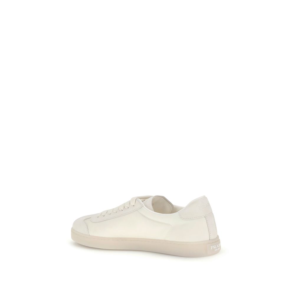 Prada Cream Polyamide Low Top Sneakers - Image 3