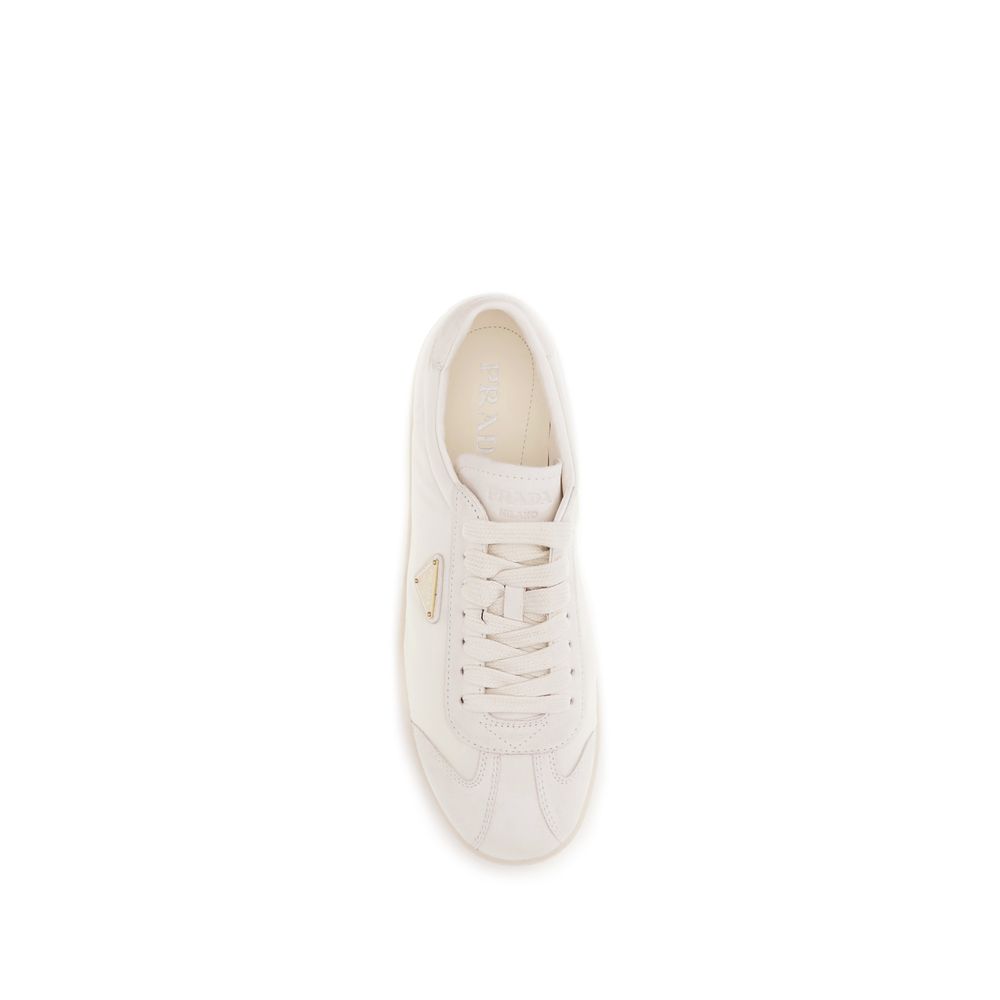 Prada Cream Polyamide Low Top Sneakers - Image 4