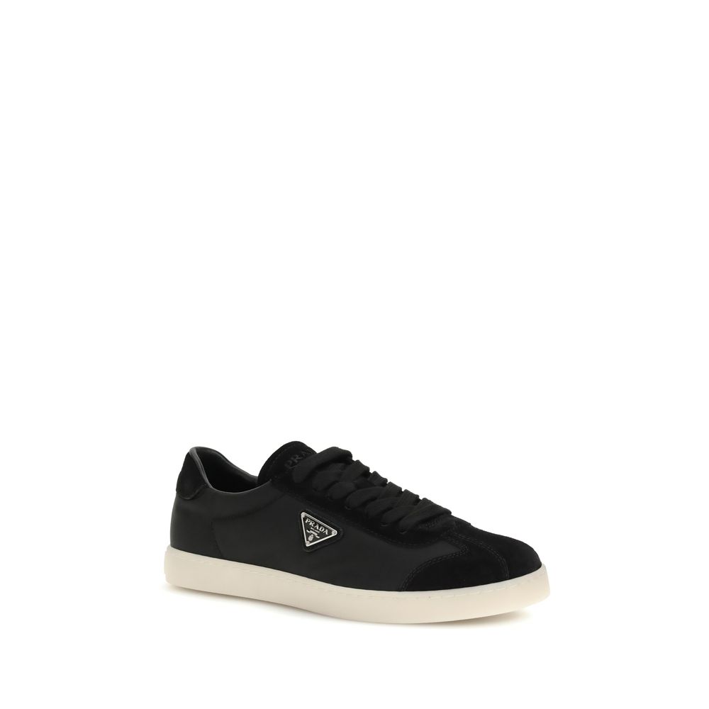 Prada Black Polyamide Low Top Sneakers - Image 2