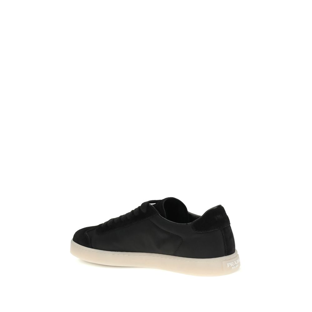 Prada Black Polyamide Low Top Sneakers - Image 3