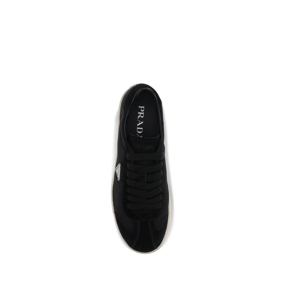Prada Black Polyamide Low Top Sneakers - Image 4