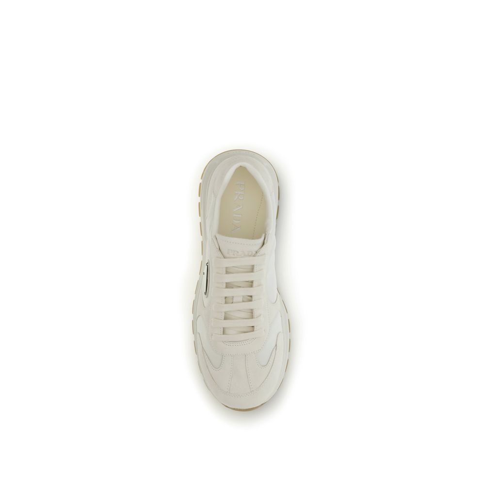 Prada Cream Recycled Polyamide Athletic Sneakers - Image 4
