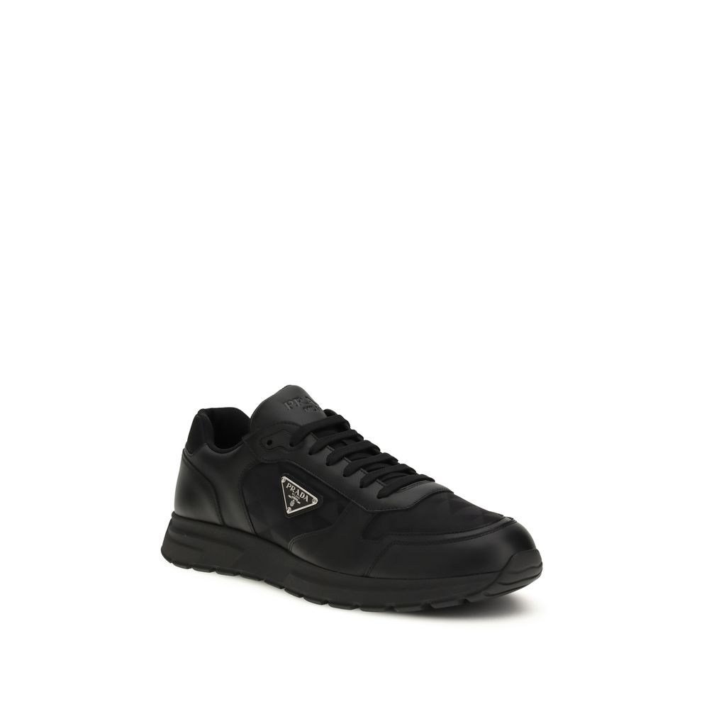 Prada Black Recycled Polyamide Athletic Sneakers - Image 2