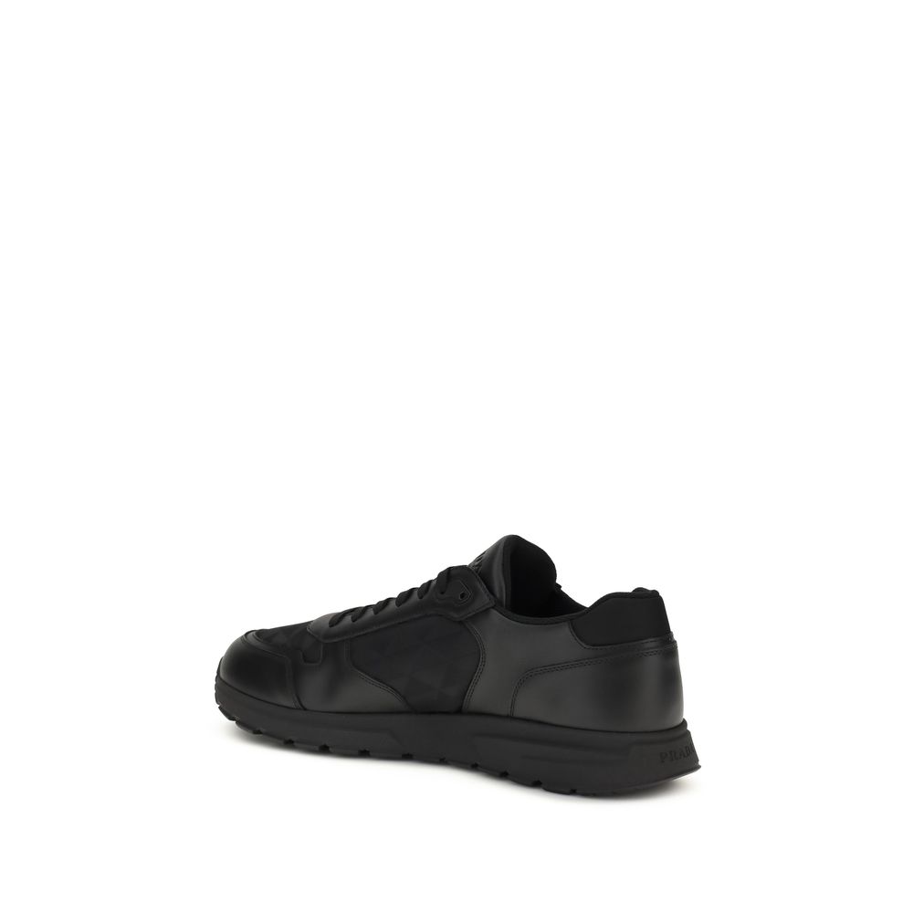 Prada Black Recycled Polyamide Athletic Sneakers - Image 3