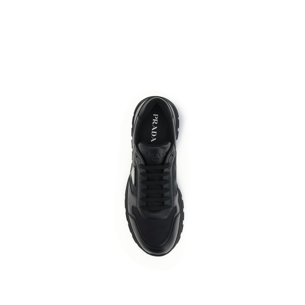 Prada Black Recycled Polyamide Athletic Sneakers - Image 4