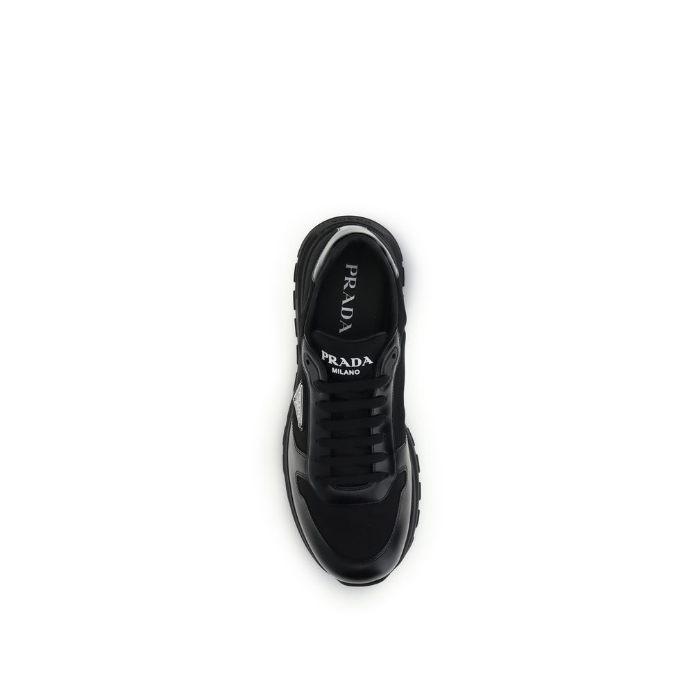 Prada Black Recycled Polyamide Athletic Sneakers - Image 4