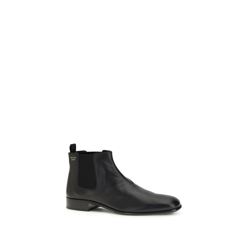 Prada Black Goatskin Ankle Boots - Image 2