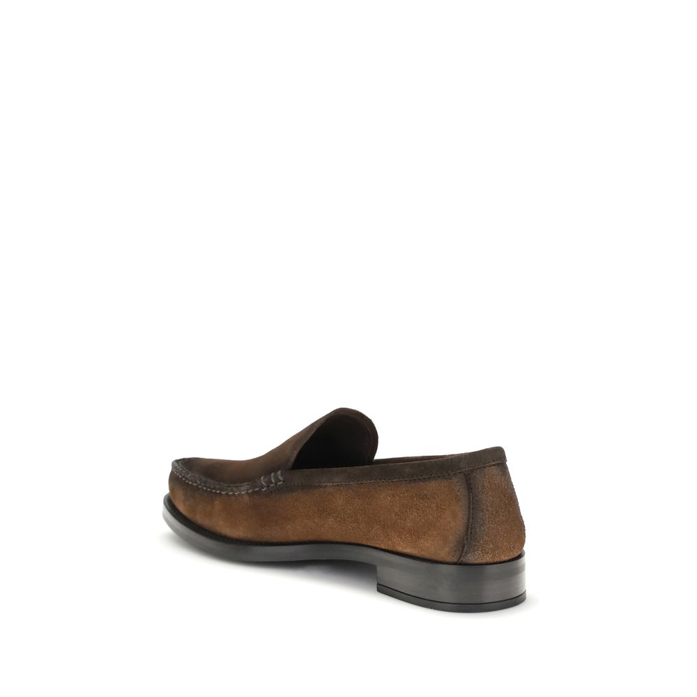 Prada Brown Leather Slip-On Loafers - Image 3