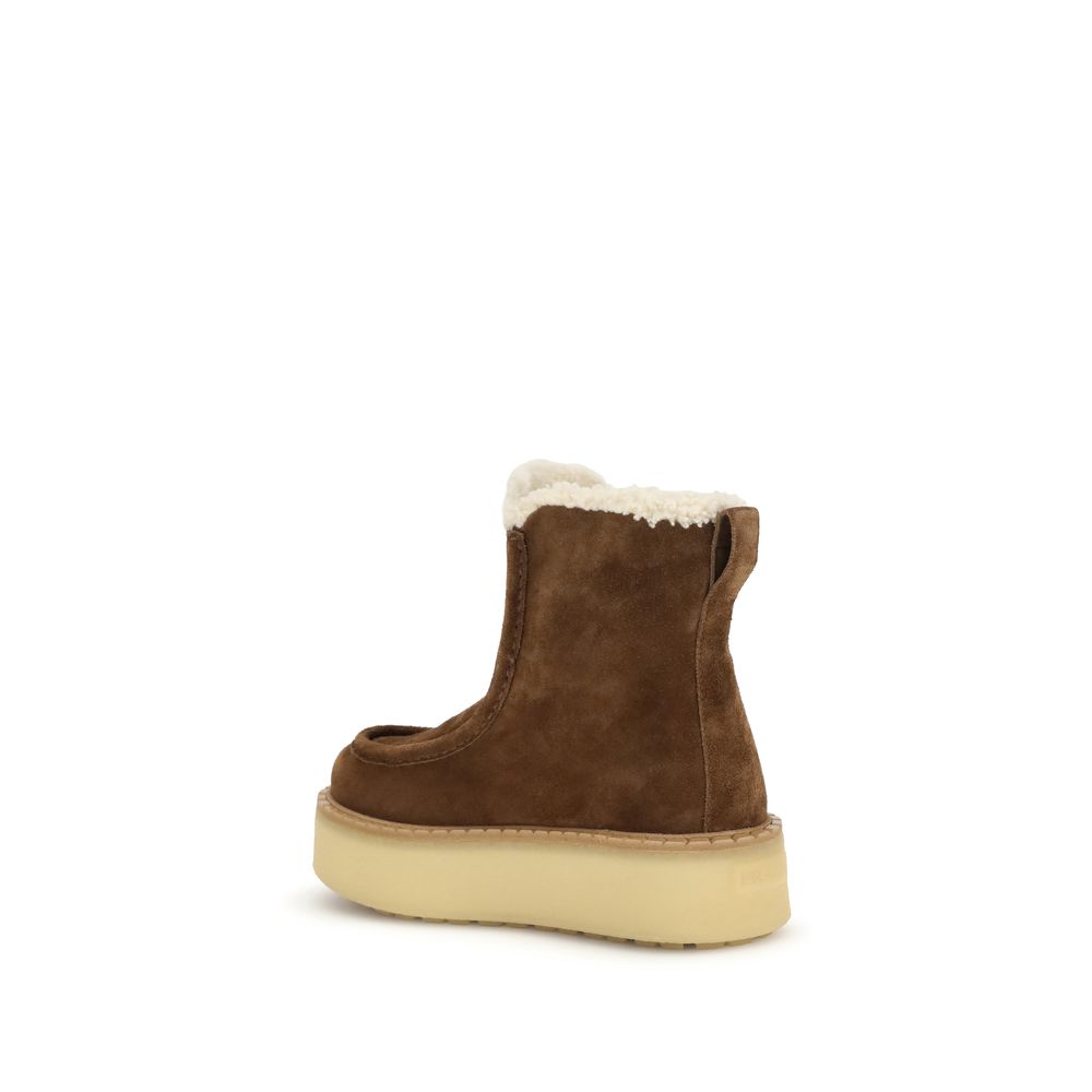 Prada Brown Calf Leather Bos Taurus Ankle Boots - Image 3