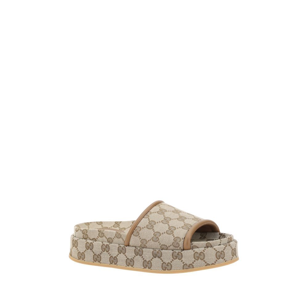 Gucci Beige Polyamide Flat Sandals - Image 2