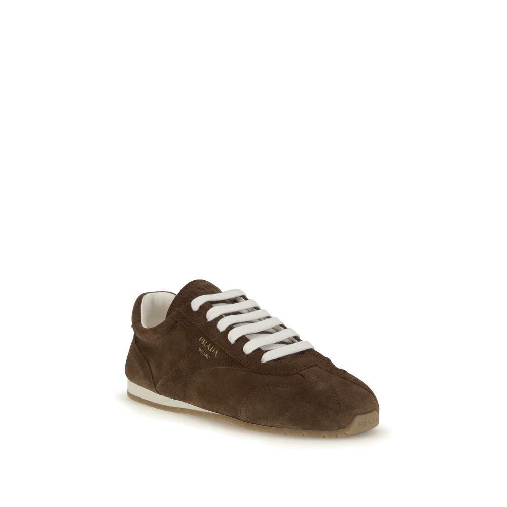 Prada Brown Calf Leather Bos Taurus Sneakers - Image 2
