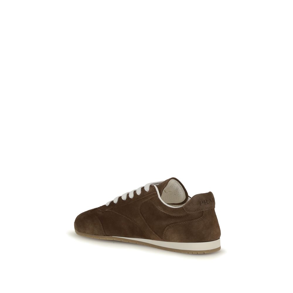 Prada Brown Calf Leather Bos Taurus Sneakers - Image 3