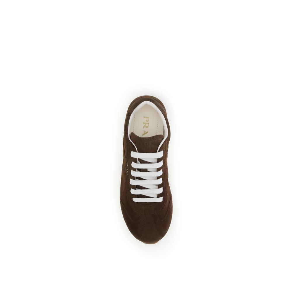 Prada Brown Calf Leather Bos Taurus Sneakers - Image 4