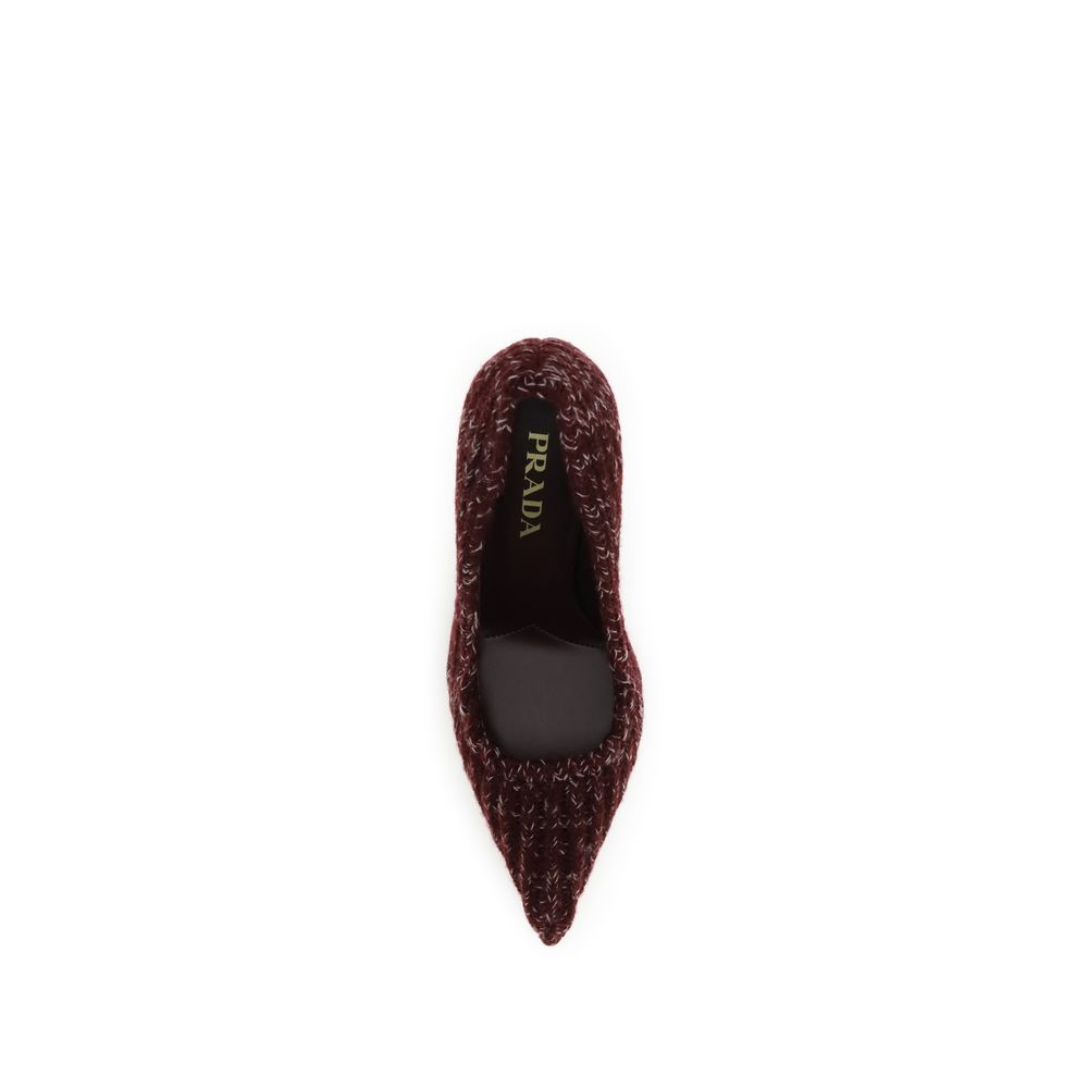 Prada Bordeaux Calf Leather Bos Taurus Platform Pumps - Image 4