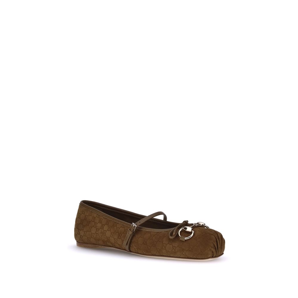 Gucci Brown Goatskin Ballet Flats - Image 2
