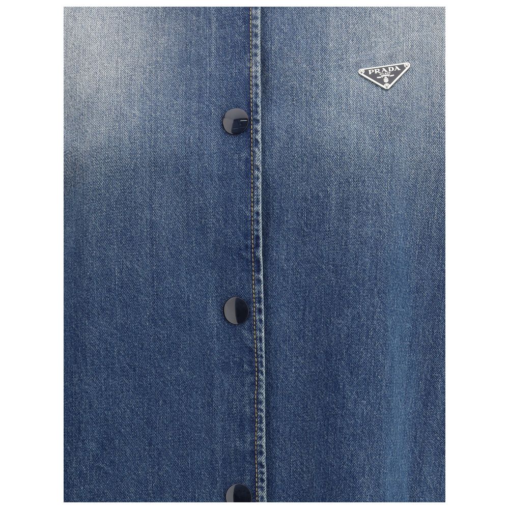 Prada Blue Cotton Denim Jacket - Image 3