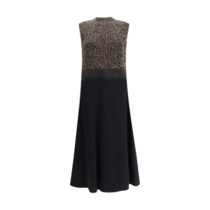 Prada Black Fleece Wool Casual Dress