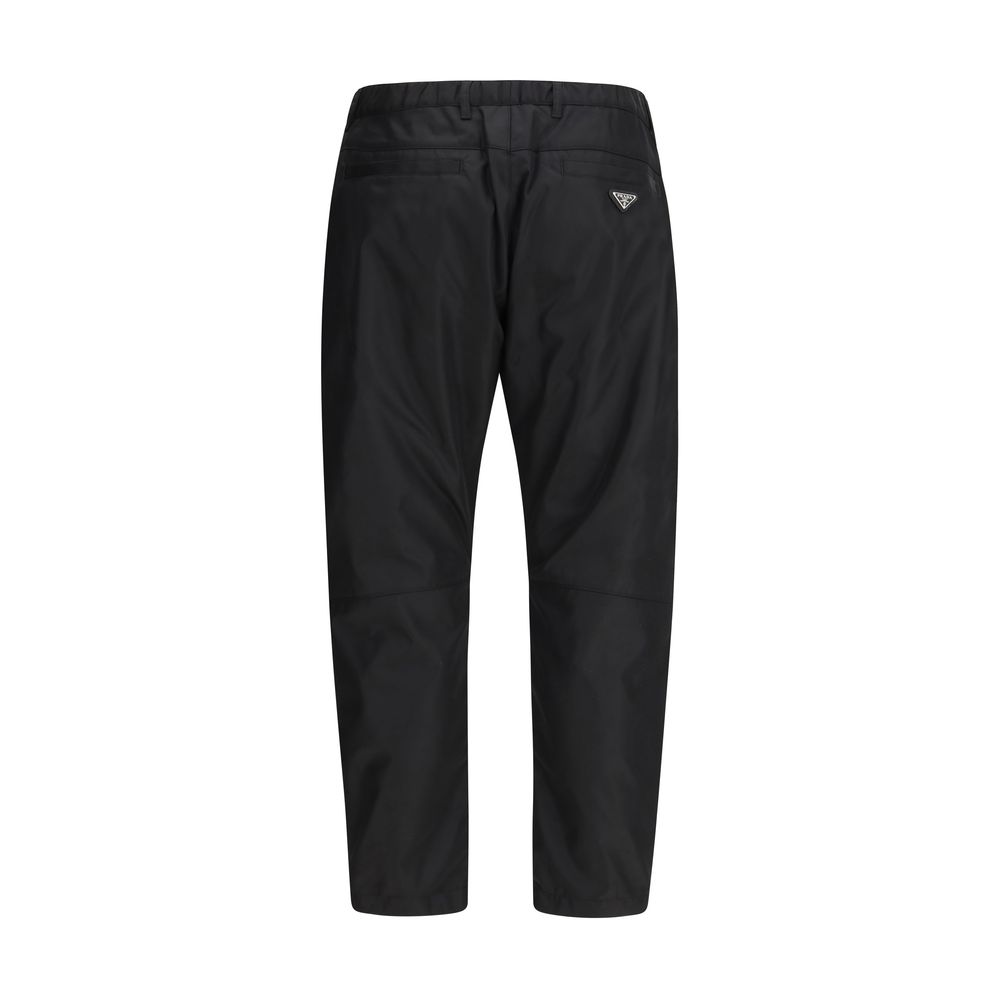 Prada Black Recycled Polyamide Casual Pants - Image 2
