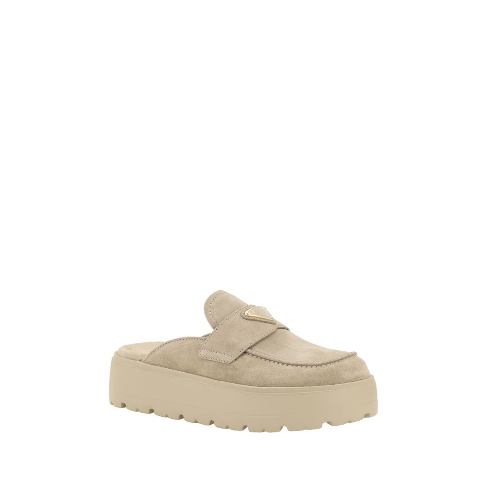 Prada Beige Rubber Platform Loafers - Image 2