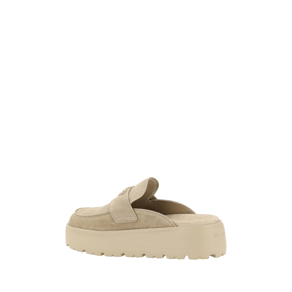 Prada Beige Rubber Platform Loafers - Image 3