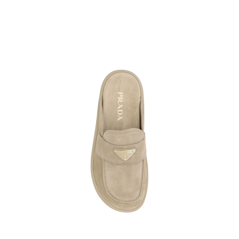Prada Beige Rubber Platform Loafers - Image 4