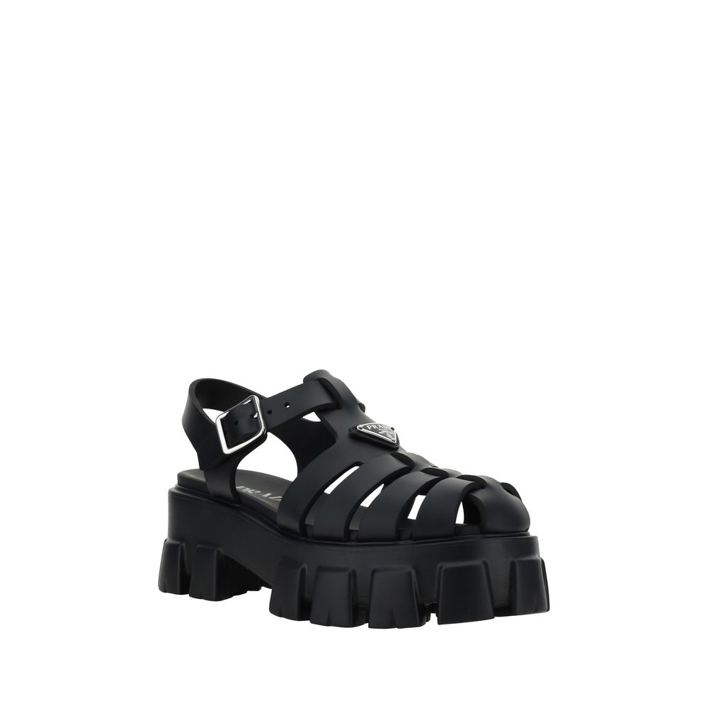 Prada Black Acetate Platform Sandals - Image 2