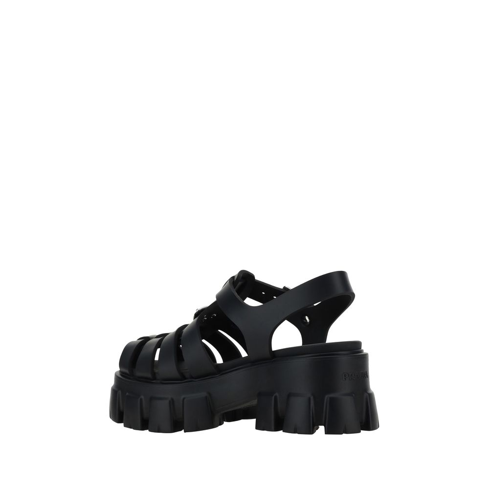 Prada Black Acetate Platform Sandals - Image 3