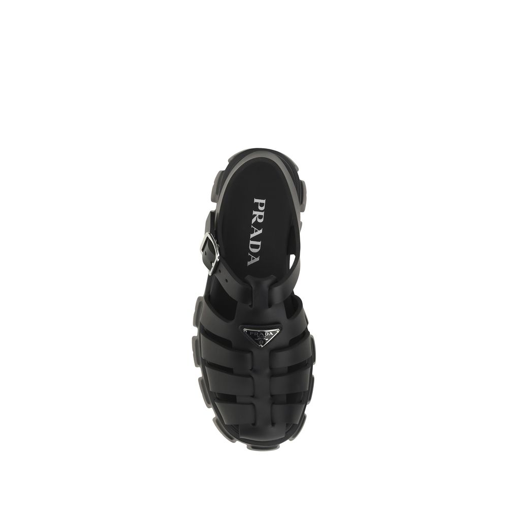 Prada Black Acetate Platform Sandals - Image 4