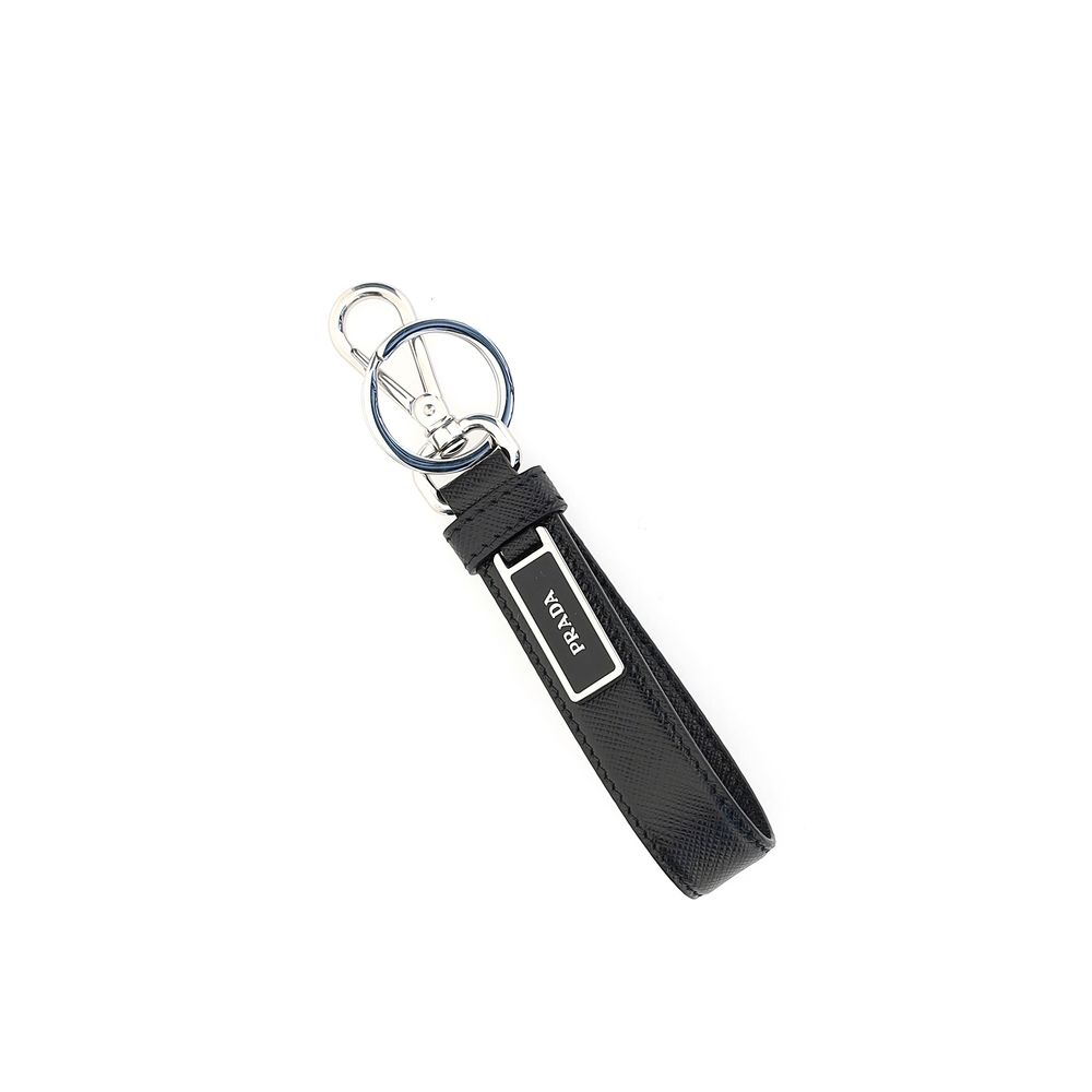 Prada Black Stainless Steel Keychain - Image 3
