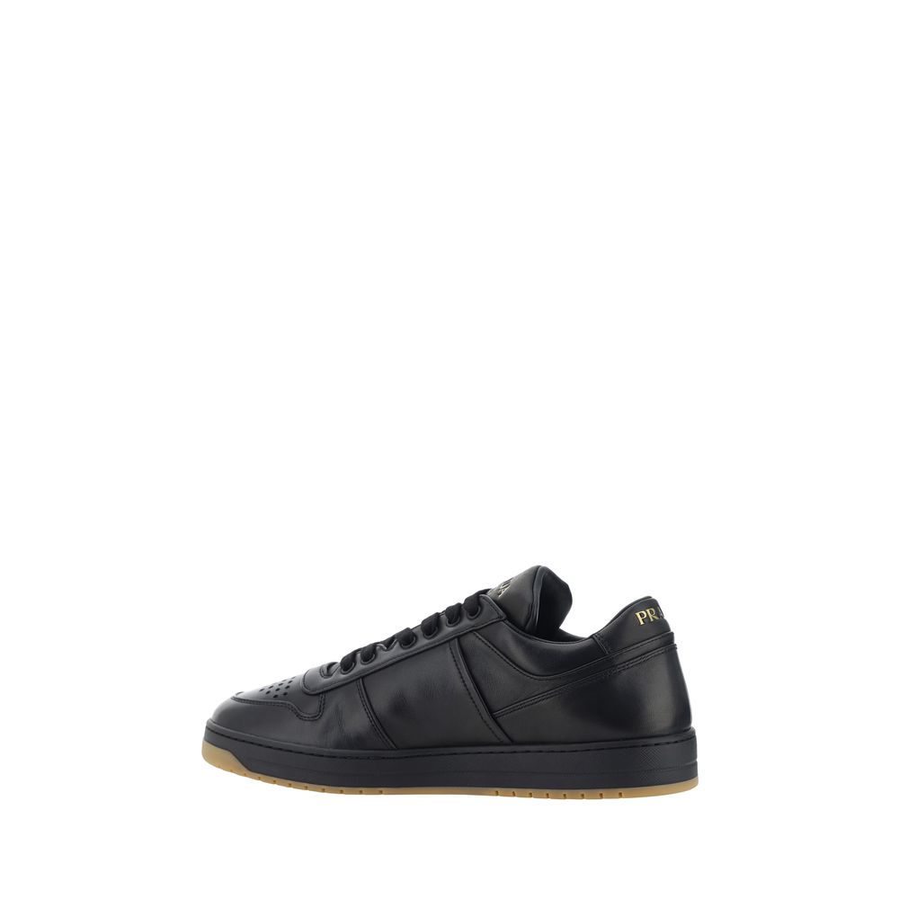 Prada Black Calf Leather Bos Taurus Low Top Sneakers - Image 3