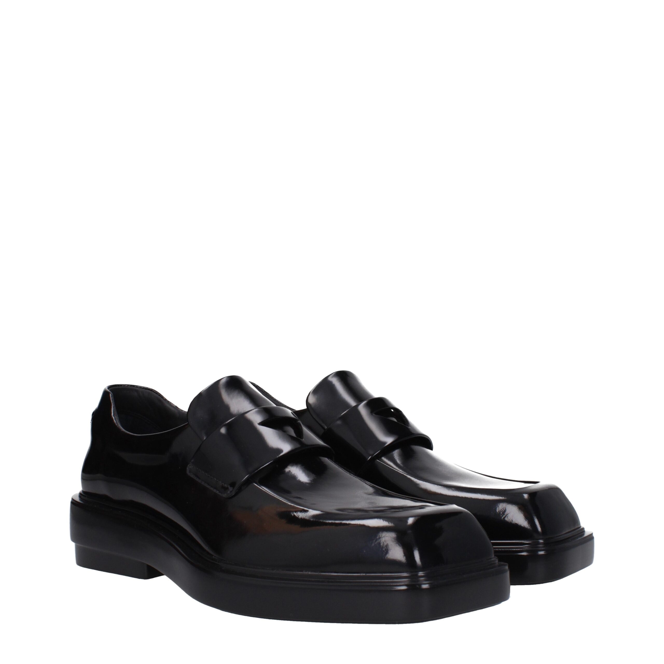 Prada Black Leather Slip-On Loafers - Image 2