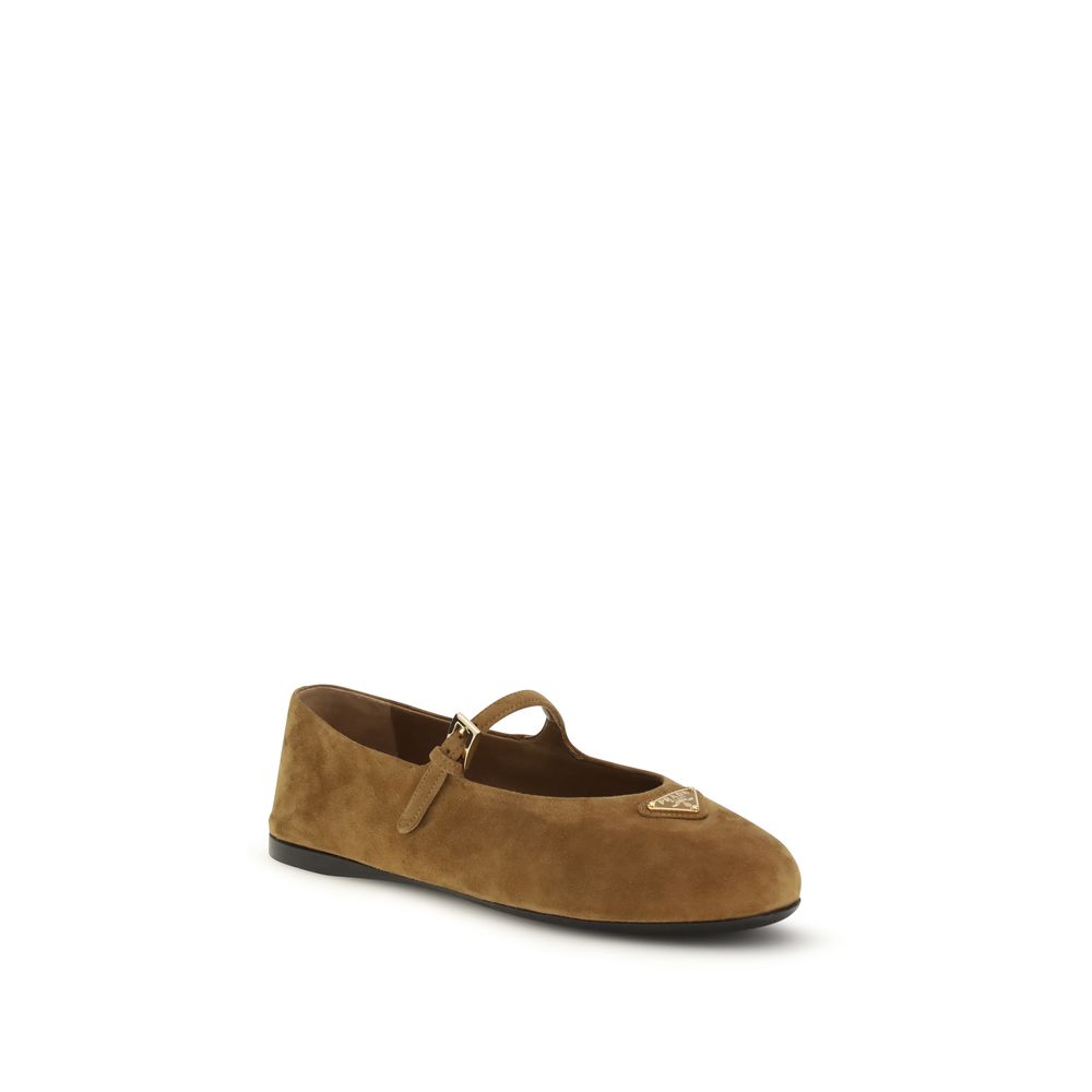 Prada Brown Goatskin Ballet Flats - Image 2