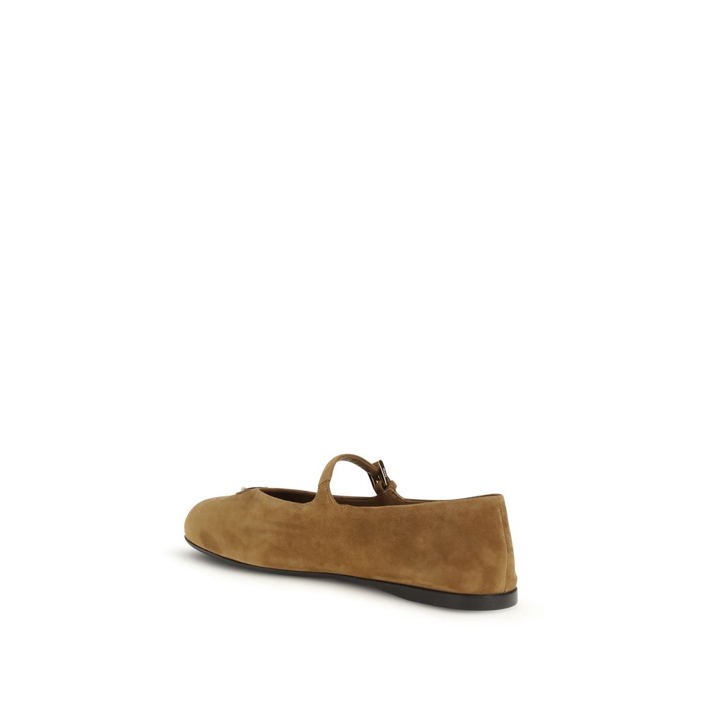 Prada Brown Goatskin Ballet Flats - Image 3