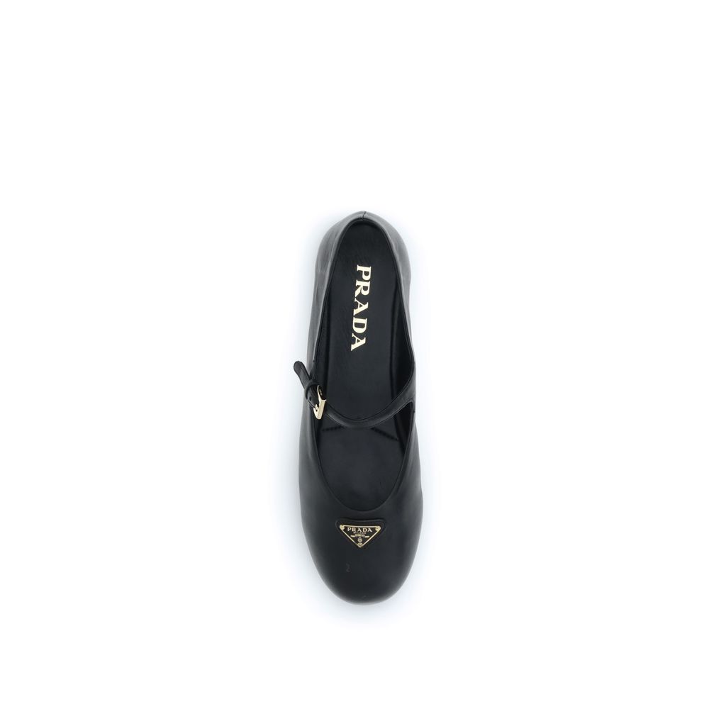 Prada Black Lamb Ovis Aries Aries Ballet Flats - Image 4