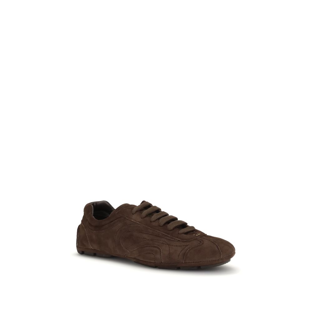 Prada Brown Calf Leather Bos Taurus Sneakers - Image 2