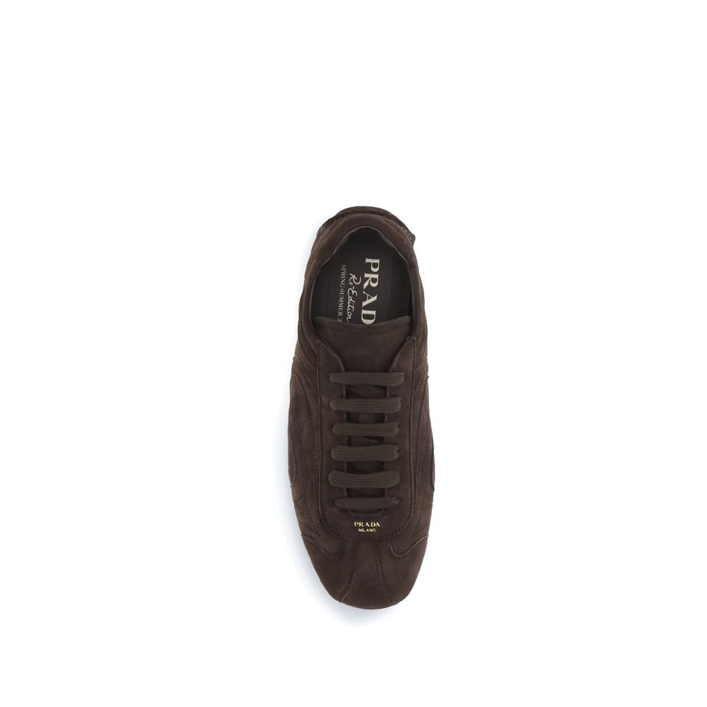 Prada Brown Calf Leather Bos Taurus Sneakers - Image 4