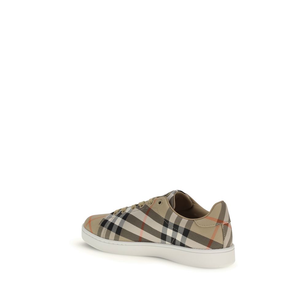 Burberry Beige Cotton Low Top Sneakers - Image 3