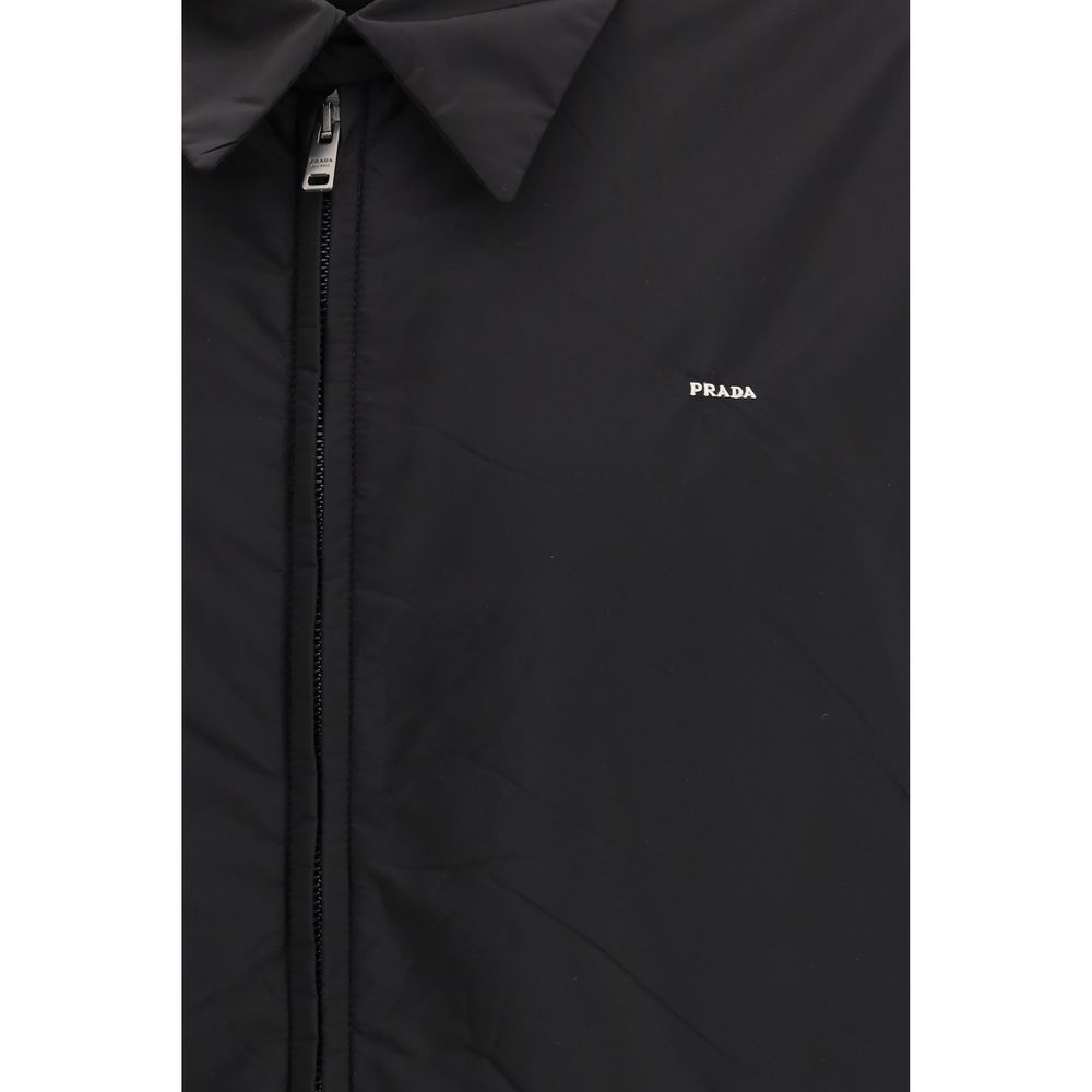 Prada Black Recycled Polyamide Full-Length Jacket - Image 3