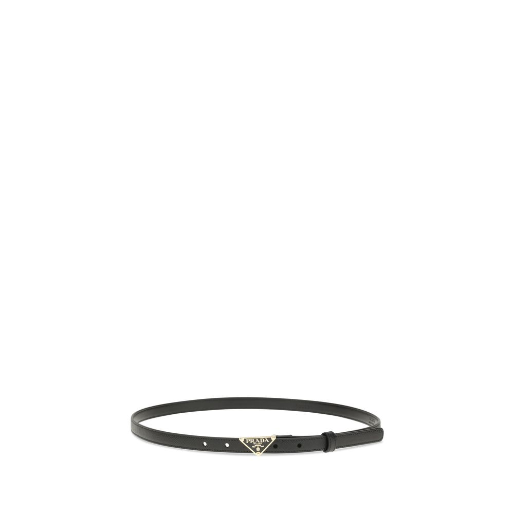 Prada Black Calf Leather Bos Taurus Regular Belt - Image 2