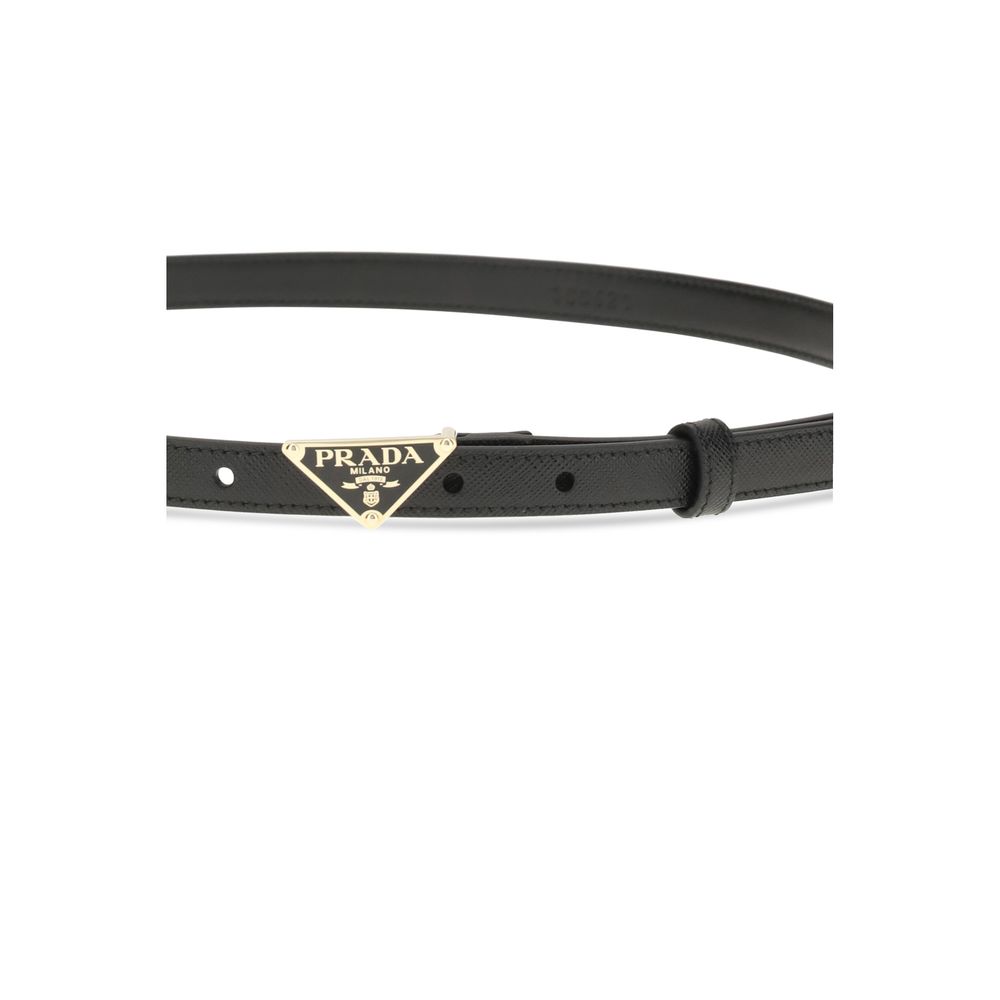 Prada Black Calf Leather Bos Taurus Regular Belt - Image 3