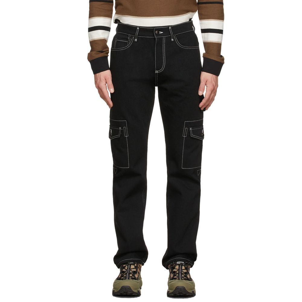 Burberry Black Cotton Cargo Pants - Image 2