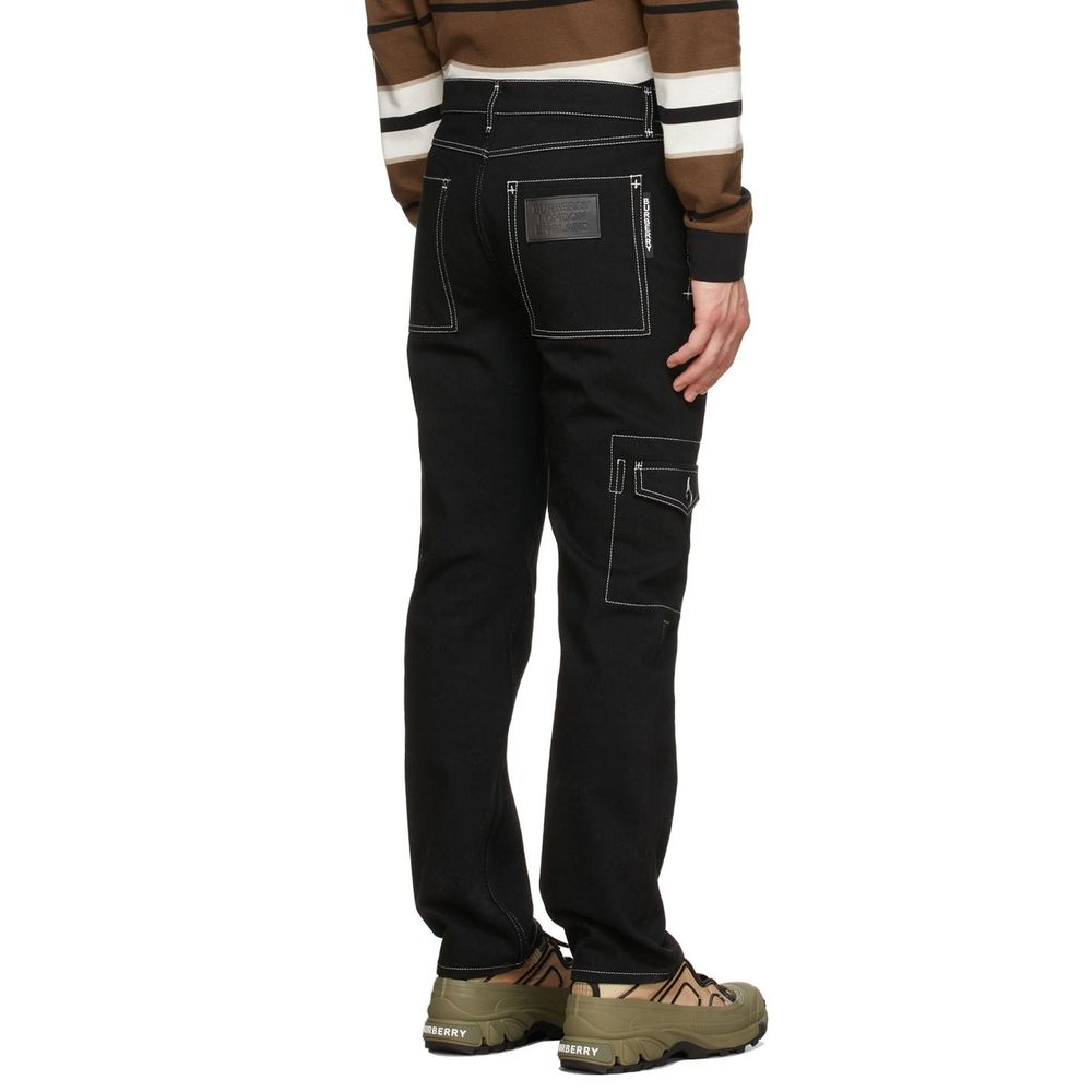 Burberry Black Cotton Cargo Pants - Image 3