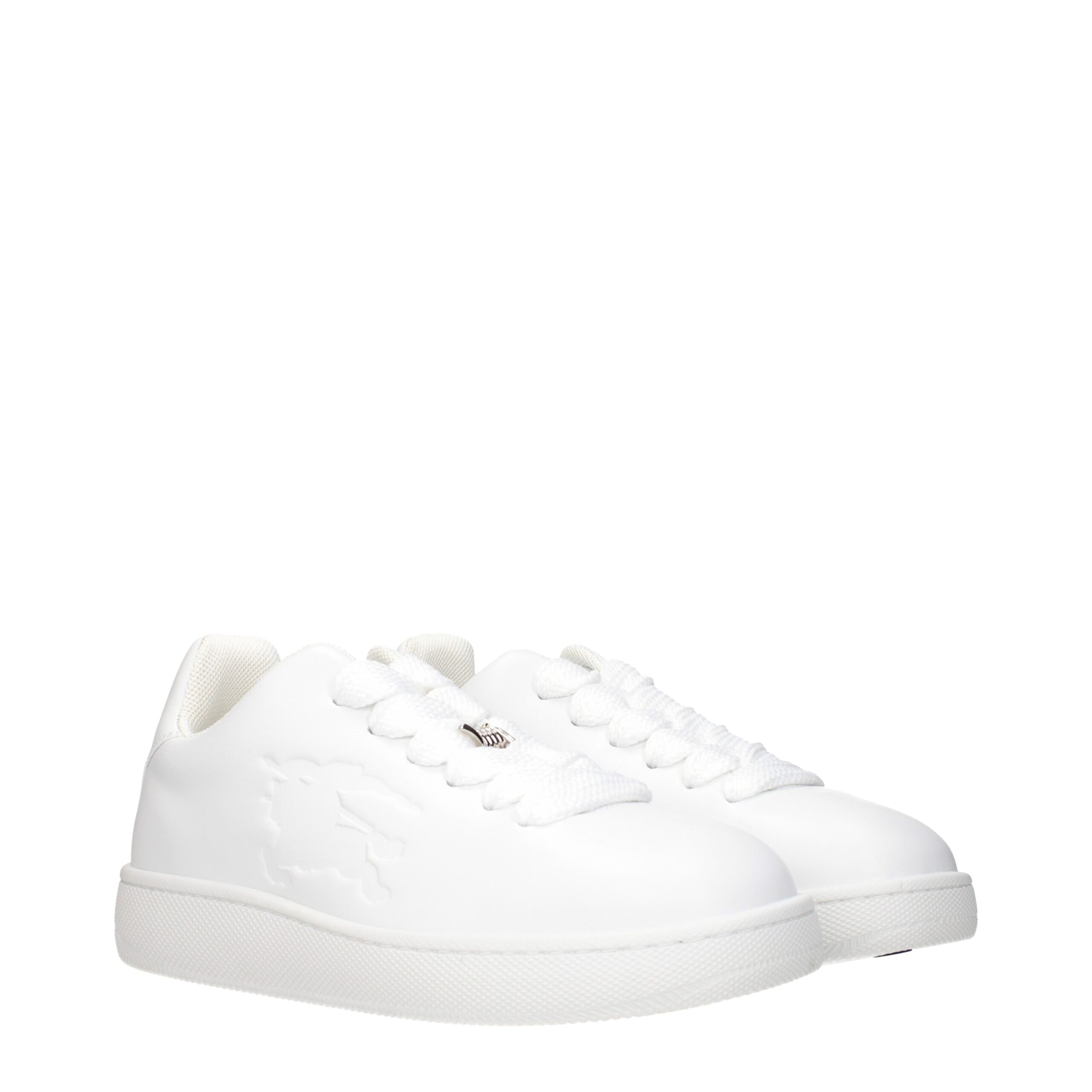 Burberry White Leather Low Top Sneakers - Image 2