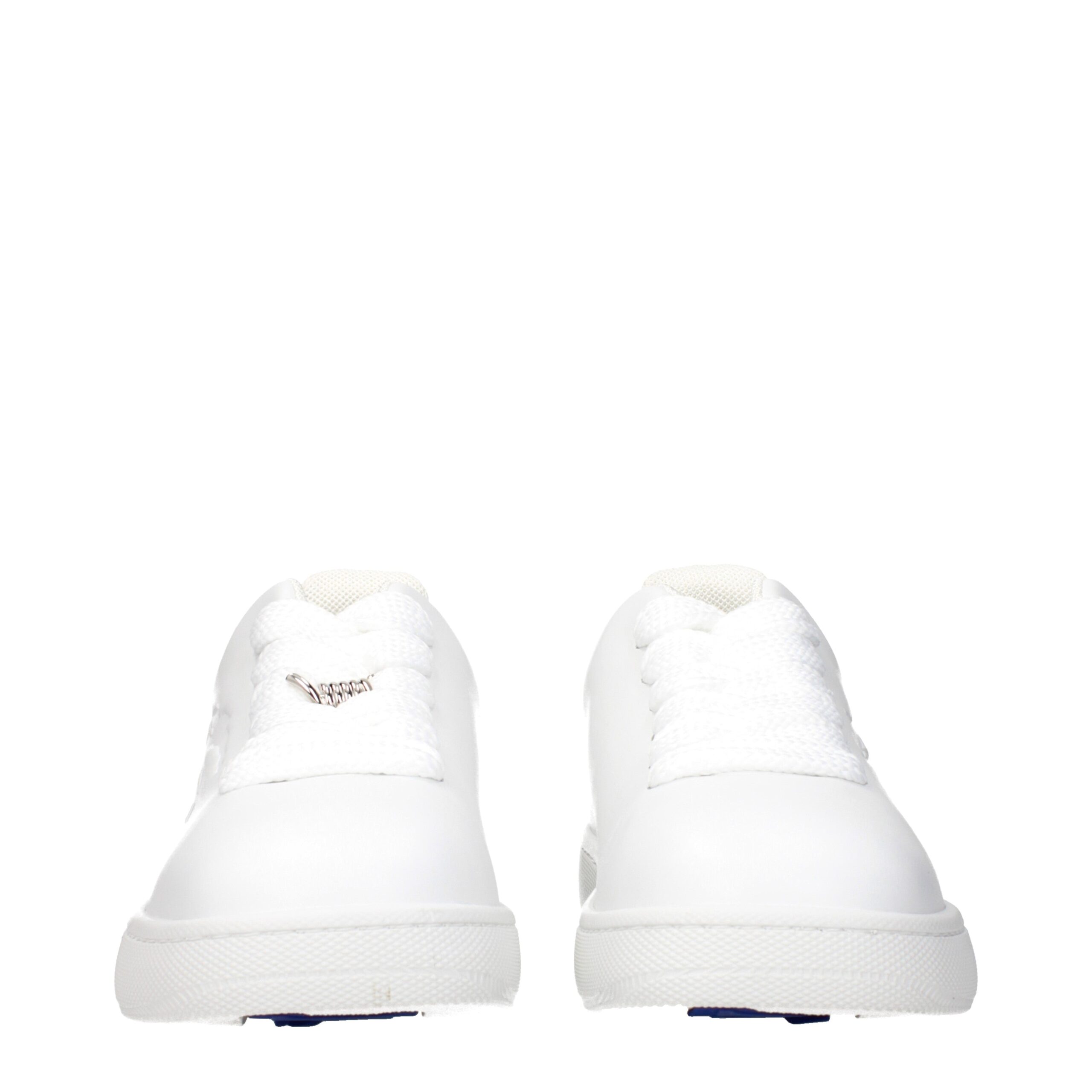 Burberry White Leather Low Top Sneakers - Image 3