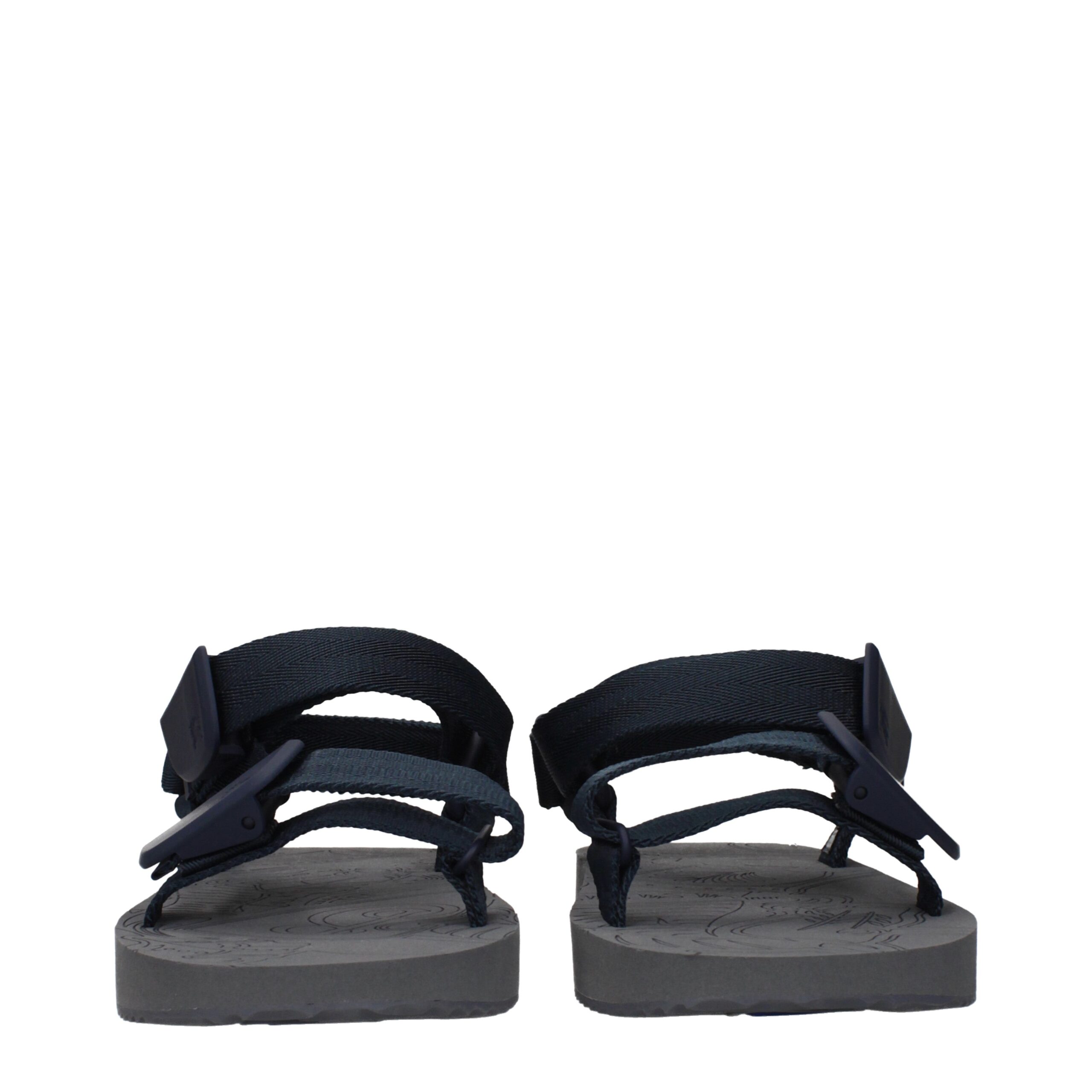 Burberry Blue Fabric Flat Sandals - Image 3
